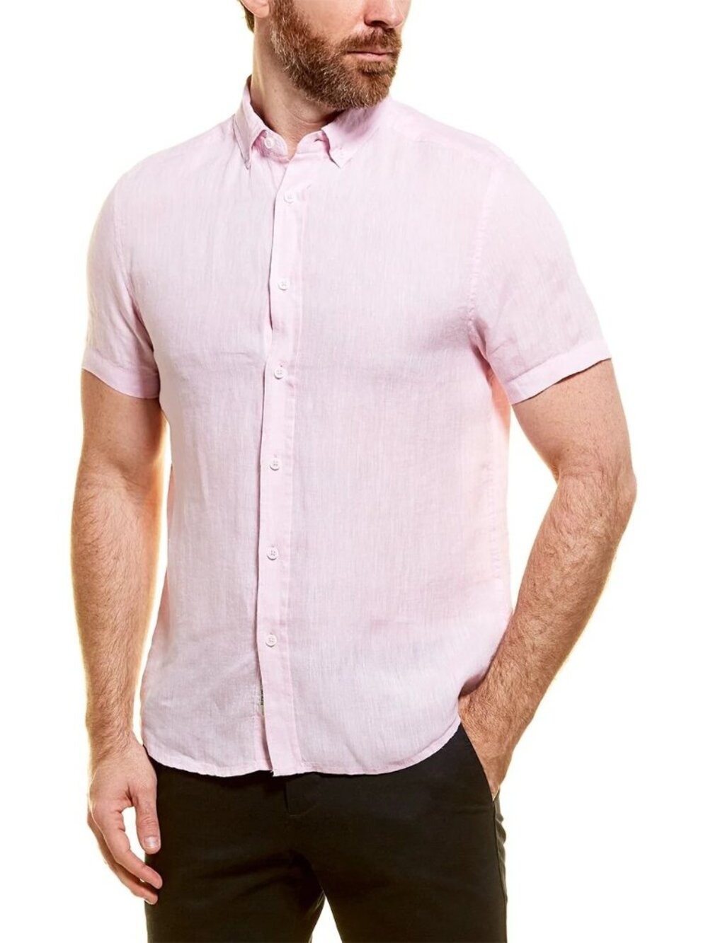 Report Collection Heritage Pink Short Sleeve Button Up Shirt/12250